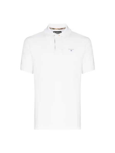 Barbour Polo Tartan Tailored Fit biały