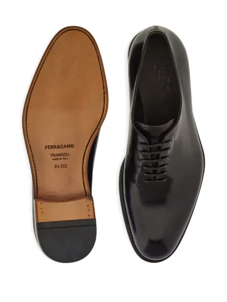 Ниски обувки Ferragamo с връзки с дантела синьо