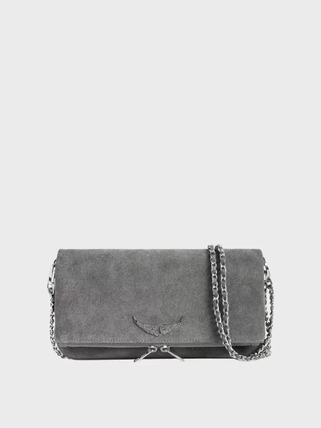 Замшевий клатч Zadig&voltaire сірий
