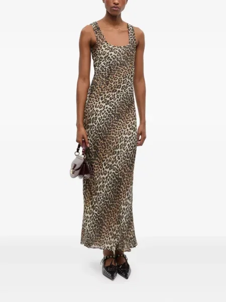 Rochie Ganni cu imagine cu model leopard de costum