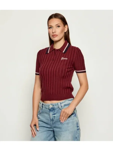 Guess Pulover Vișiniu bordo