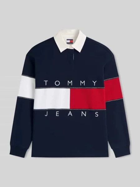 Bluza Tommy Jeans z nadrukiem niebieska