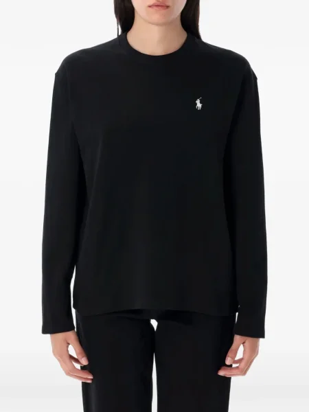 Tricou Polo Ralph Lauren lung cu decolteu în V albastru