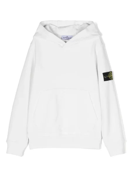 Bluza z kapturem dziecięca Stone Island biała