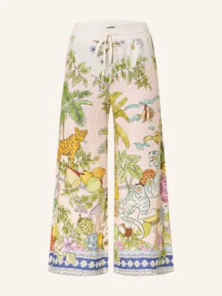 Cambio Lniana Spódnico-Spodnie Candice rosa zielone