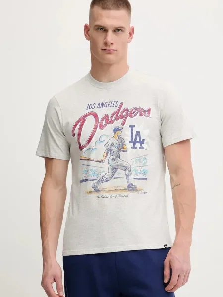 Tričko 47 brand MLB Los Angeles Dodgers s potiskem šedá