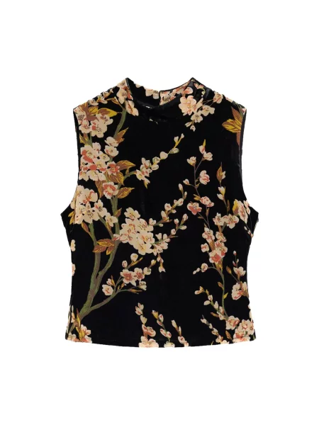 Desigual Bluză maro / verde / roz pudră negru