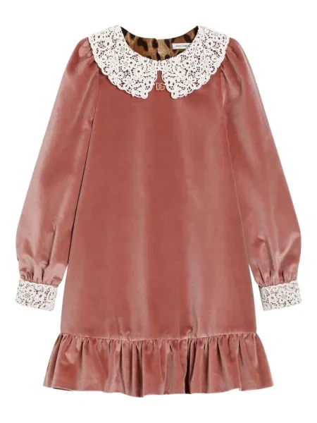 Dětské šaty Dolce & Gabbana růžové