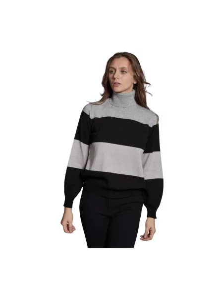 Sweter Kangra w serca czarny