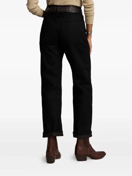 Blugi Ralph Lauren Rrl cu talie înaltă negru