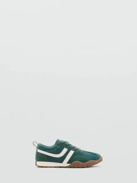 Buty sportowe sznurowane ze wstawkami ciemnozielony Dzieci 33 MANGO KIDS