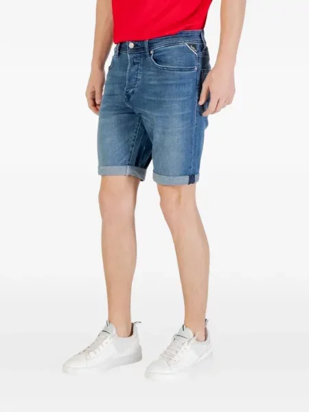 Pantaloni scurți din denim Replay albastru