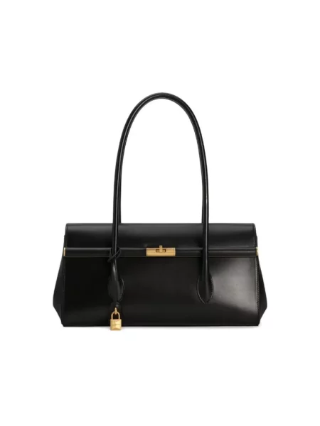 Lniana torebka Dolce And Gabbana czarna