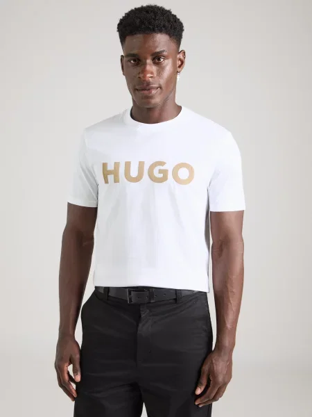 HUGO Tričko Dulivio ťavej srsti biela
