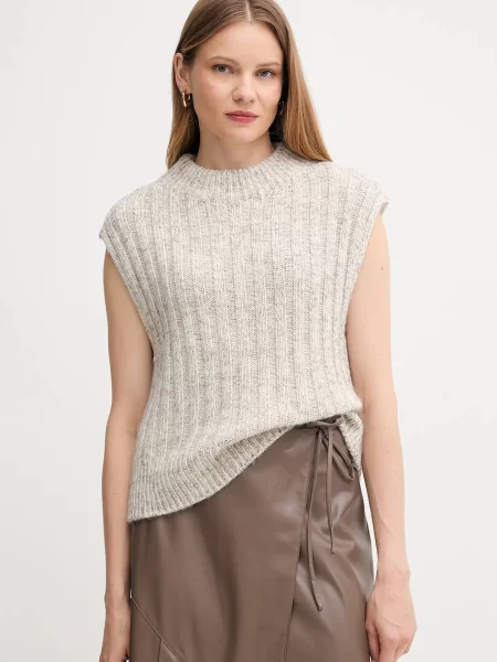 Barbour kamizelka z wełną ANASTASIA ciepły beżowy