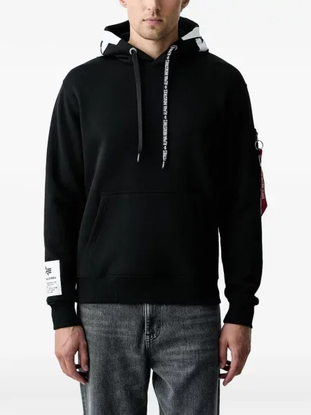 Hanorac cu glugă Alpha Industries negru