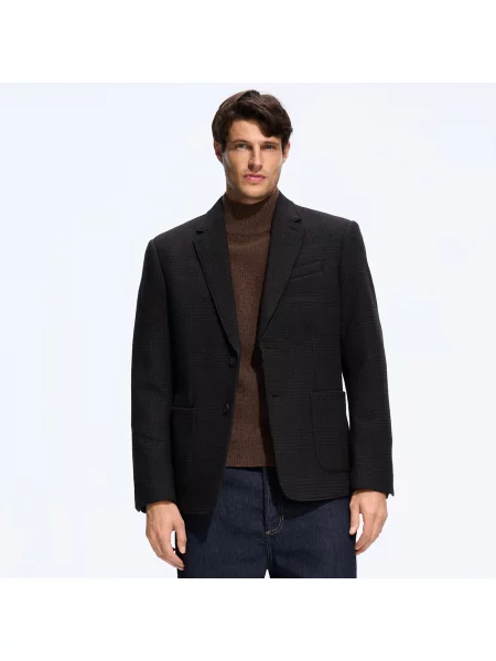 Reserved Slim fit zakó gyapjú keverékkel sötétbarna