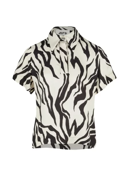 Tricou polo Maison Rabih Kayrouz cu imagine cu model zebră