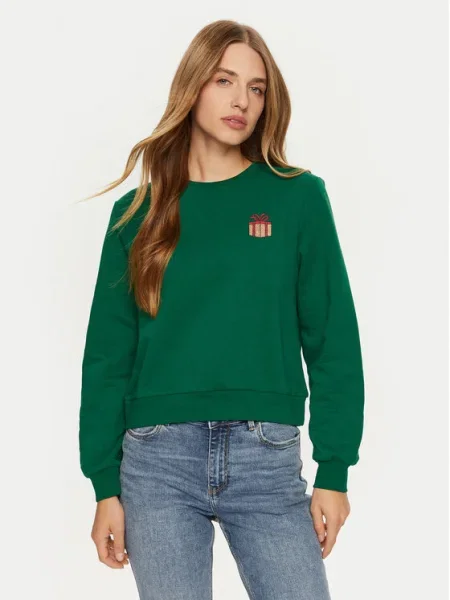 ONLY Bluză Yda Xmas Verde alb