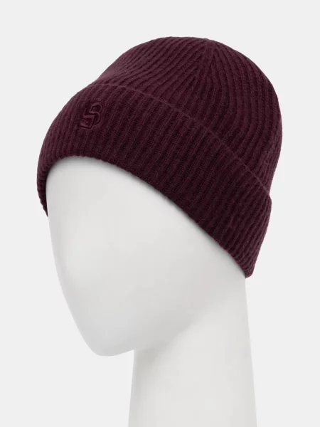 Шерстяная шапка Boss фиолетовая