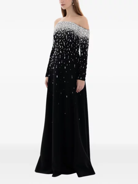 Rochie Dina Melwani de cristal negru