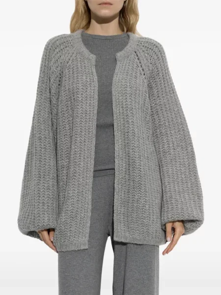 Cardigan Lisa Yang tricotate chunky gri