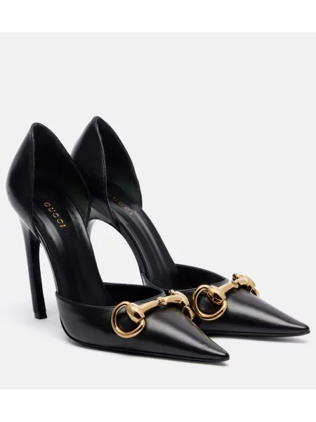 Pantofi cu toc Gucci din piele negru