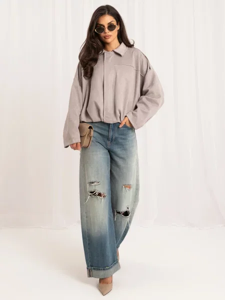 Bomber jakna Italy Moda siva
