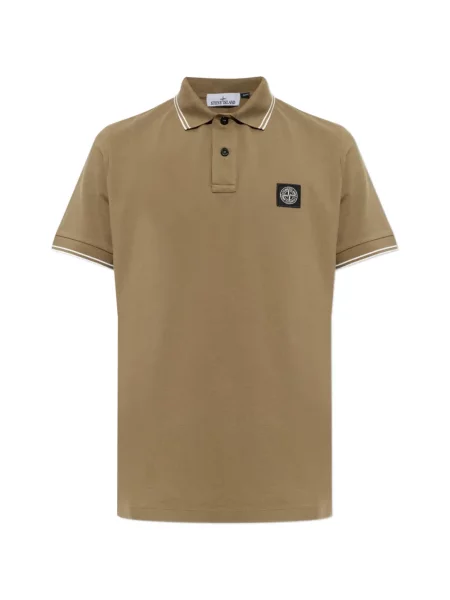Tricou polo Stone Island cu strasuri maro