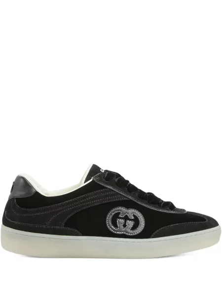 Sneakerși Gucci de catifea negru