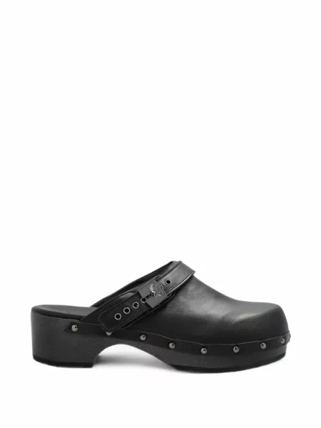 Papuci tip mules Scholl cu tepi negru