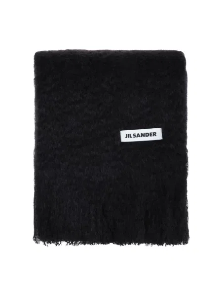 Szal Jil Sander wełniana czarna