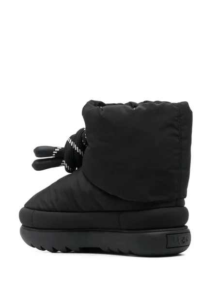 Botine Ugg cu șireturi din dantelă chunky negru