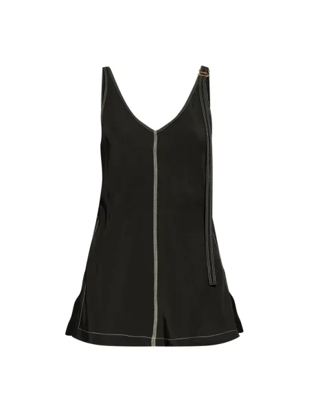 Lniany top Sportmax czarny