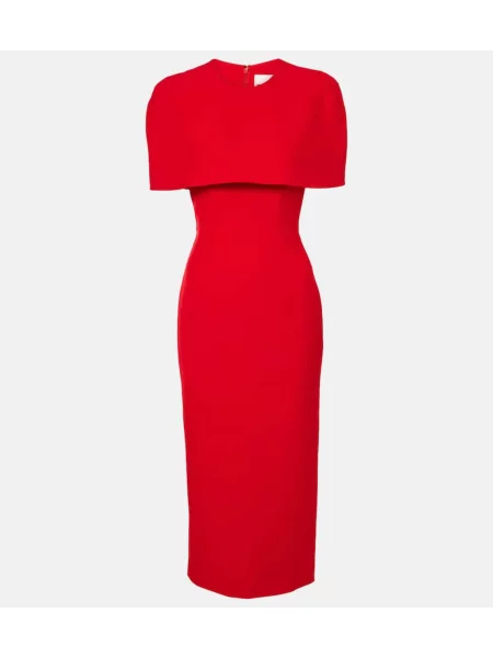 Rochie midi Roland Mouret până la genunchi de costum roșu