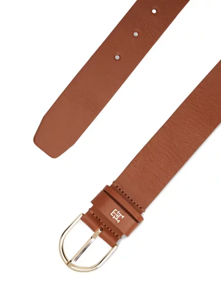 Curea Tommy Hilfiger din piele cu autograf maro