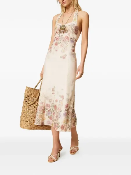Rochie Twinset cu model floral cu imagine de costum