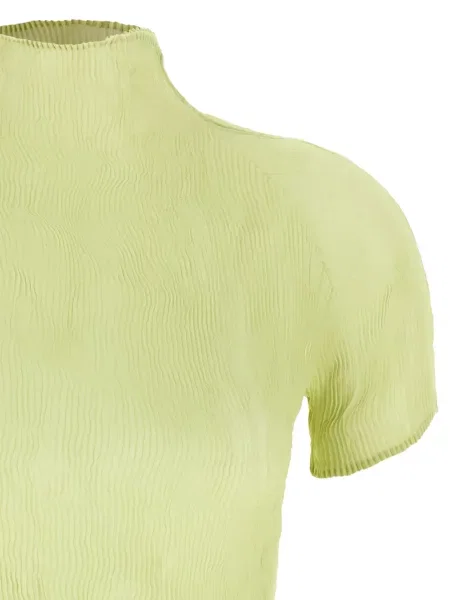 Bluză Issey Miyake din șifon verde