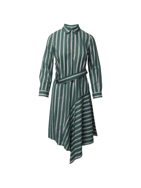 Rochie tip cămașă Claudie Pierlot cu dungi de costum verde