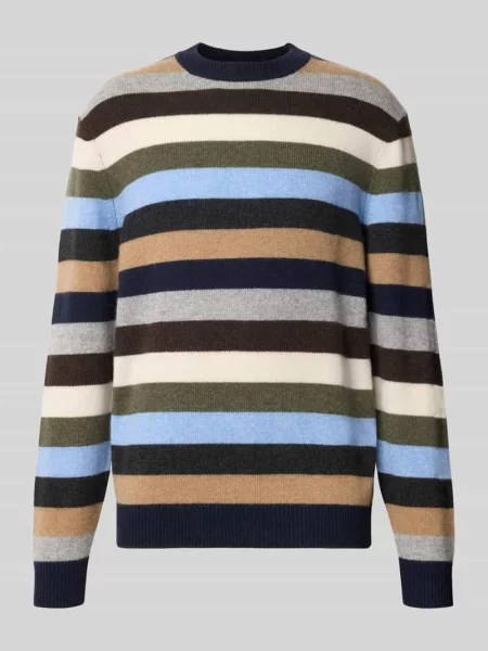 Sweter w kroju regular fit z czystego kaszmiru Christian Berg Men granatowy