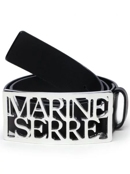 Curea Marine Serre din piele cu cataramă cu autograf negru
