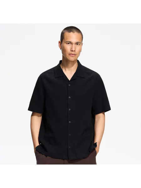 Reserved Bordás anyagú regular fit ing fekete