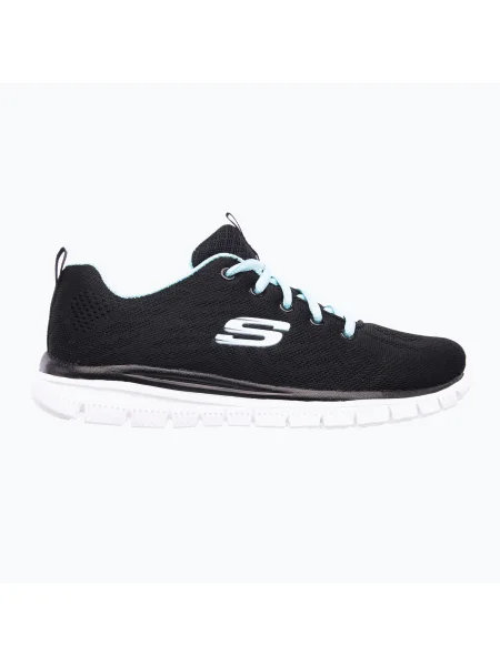 SKECHERS Graceful Get Connected női edzőcipő fekete/türkiz színben. Méret: EU fekete