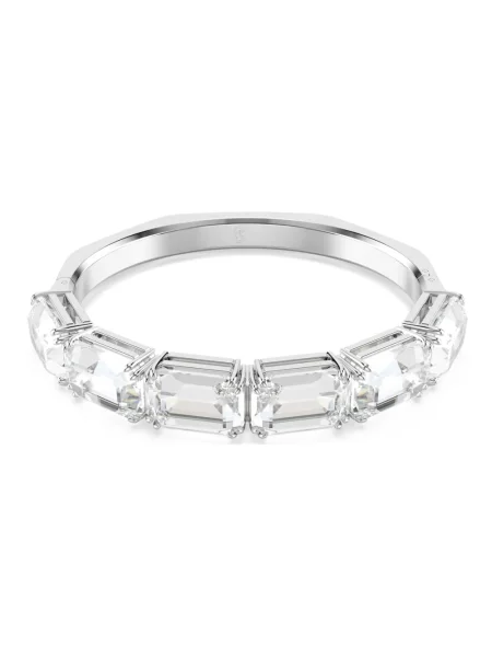 Lniana bransoletka Swarovski biała