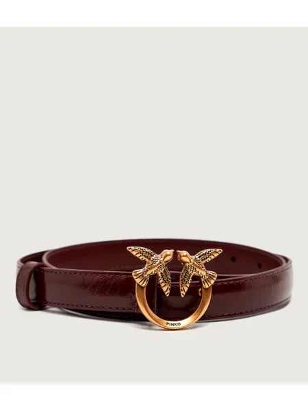 Pinko Curea de piele Love Berry maro