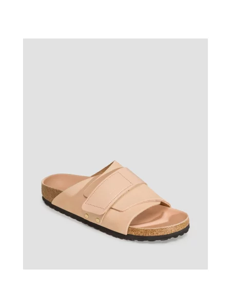 Birkenstock klapki skórzane Kyoto beżowy