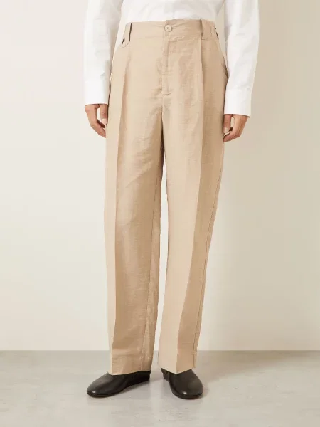 Jacquemus Kalhoty Le Pantalon Croisiere Z Lnu beige béžové