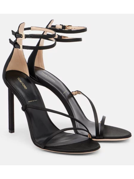 Sandale Tom Ford din satin negru