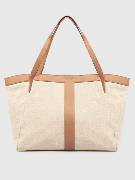 Сумка з тисненням логотипа Twinset бежева