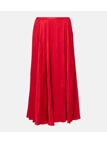 Fustă midi Polo Ralph Lauren până la genunchi roșu